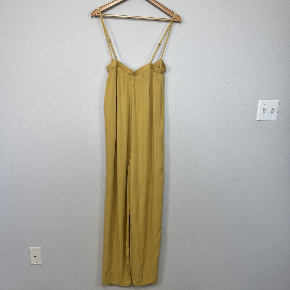 WeWoreWhat Jumpsuit Women's Medium Yellow Bohemian Wide Leg Adjustable Straps - Picture 5 of 15